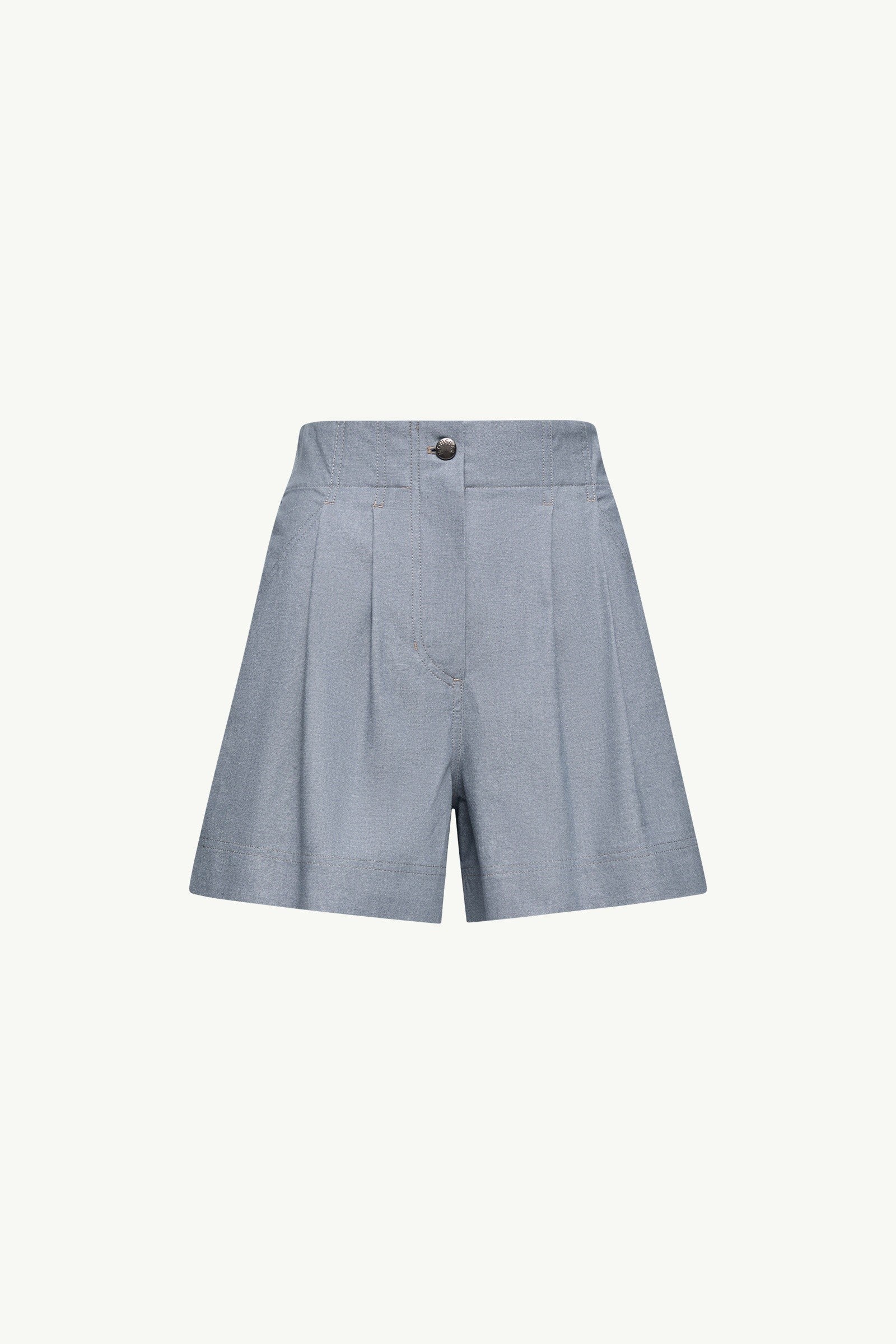 Moncler Chambray Shorts Powder Blue Powder Blue