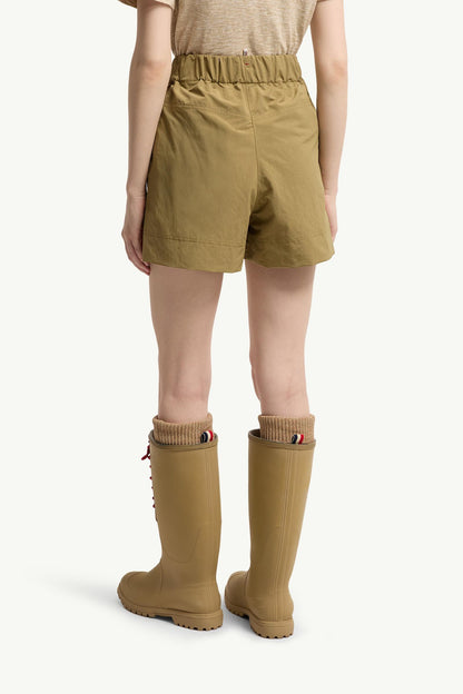 Moncler Technical Froissé Shorts Khaki Khaki