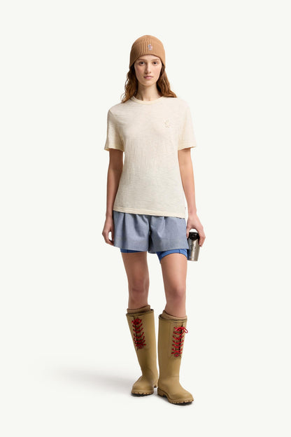 Moncler Logo Patch Cotton T-Shirt White Ivory White Ivory