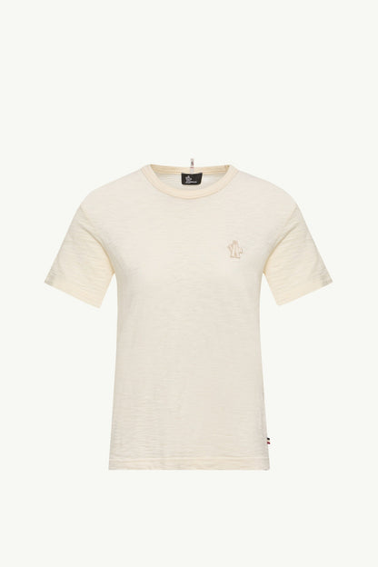 Moncler Logo Patch Cotton T-Shirt White Ivory White Ivory