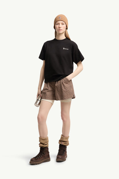 Moncler Logo Cotton T-Shirt Black Black
