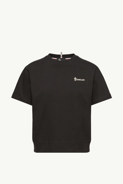 Moncler Logo Cotton T-Shirt Black Black
