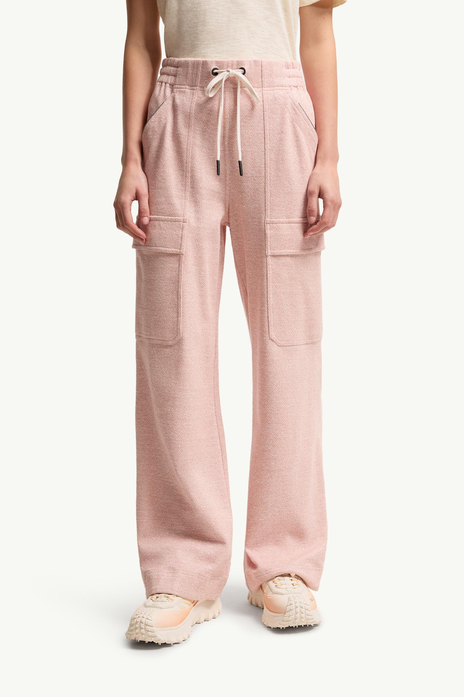 Moncler Linen & Cotton Blend Sweatpants Pink Pink