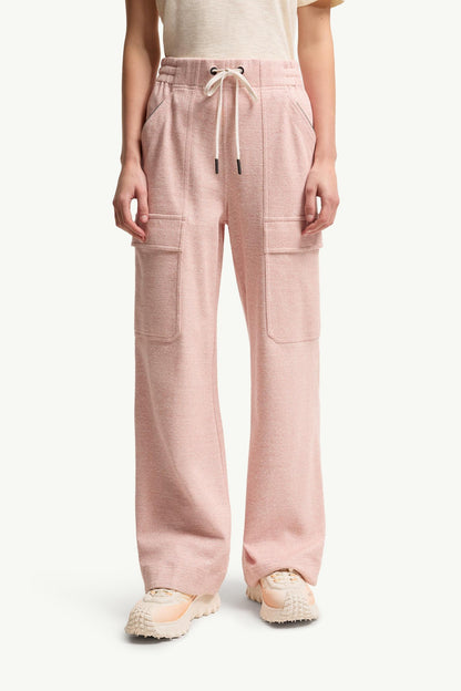Moncler Linen & Cotton Blend Sweatpants Pink Pink