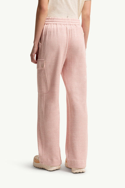 Moncler Linen & Cotton Blend Sweatpants Pink Pink