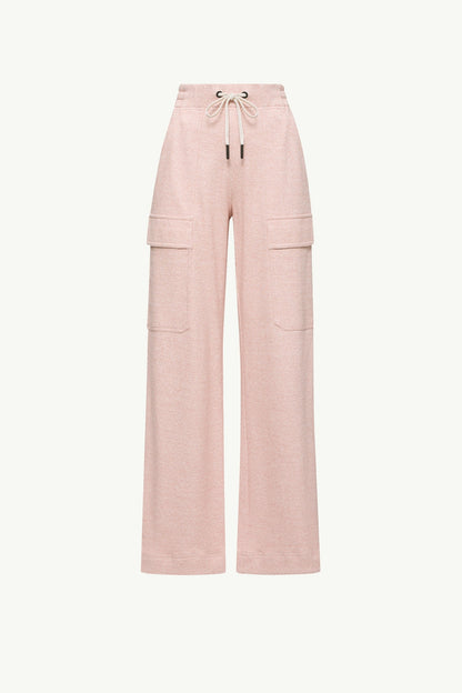Moncler Linen & Cotton Blend Sweatpants Pink Pink