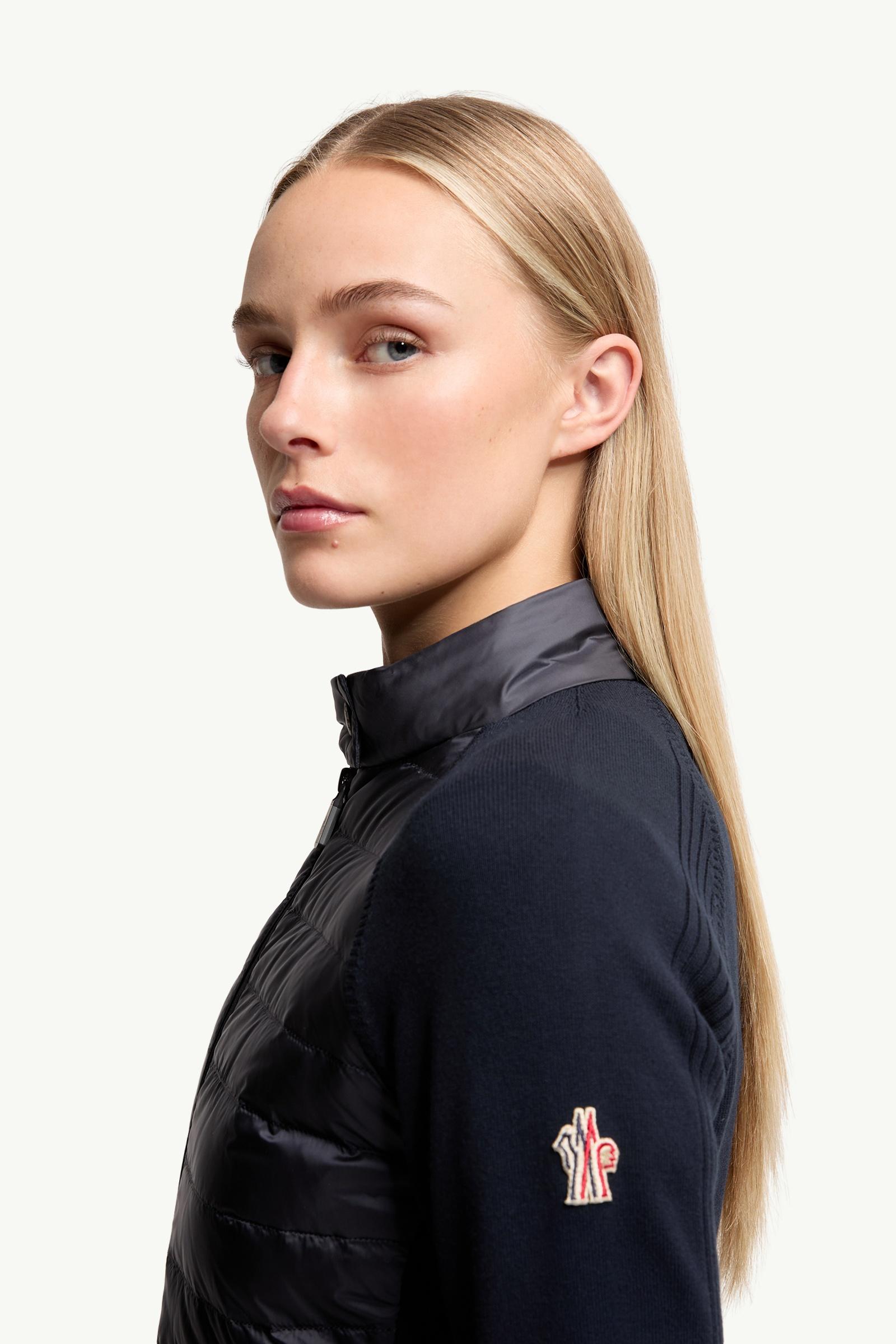 Moncler Padded Zip-Up Cardigan Navy Blue Navy Blue