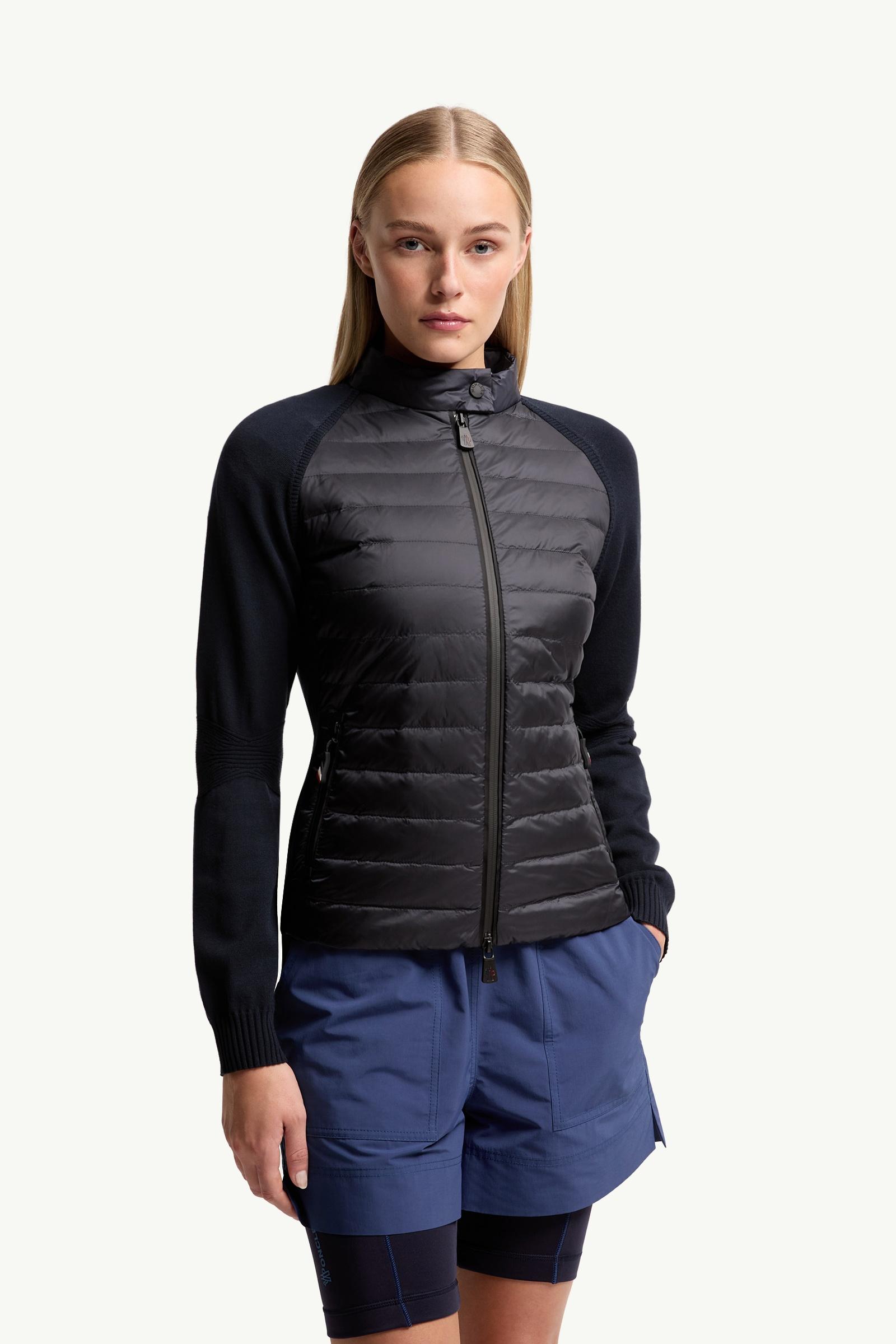 Moncler Padded Zip-Up Cardigan Navy Blue Navy Blue
