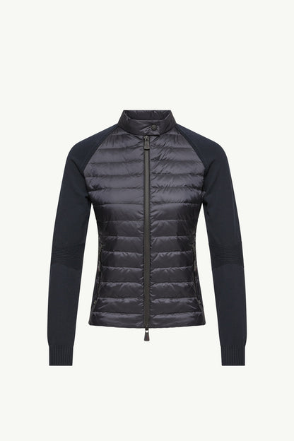 Moncler Padded Zip-Up Cardigan Navy Blue Navy Blue