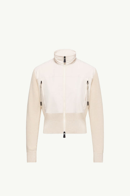 Moncler Padded Zip-Up Cotton Cardigan White Ivory White Ivory