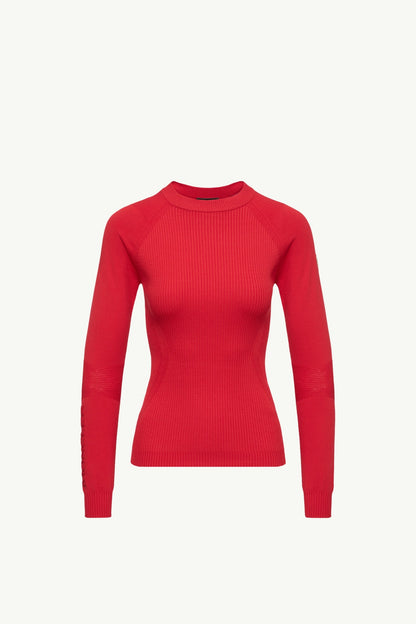 Moncler Crêpe Viscose Blend Sweater Red Red