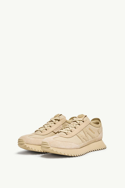 Moncler Pacey2 Suede & Nubuck Sneakers Light Beige