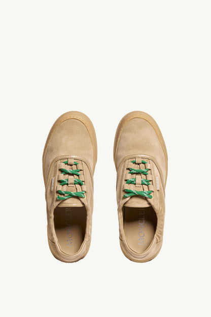 Moncler Vera Leisure Suede Sneakers Beige