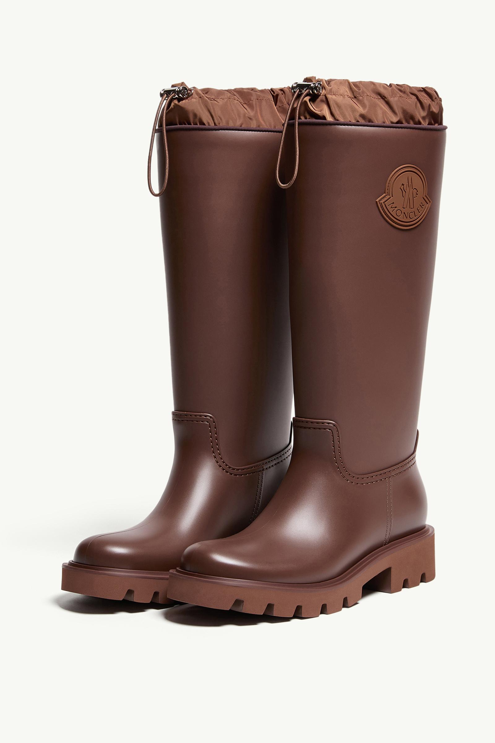 Moncler Kickstream High Rain Boots Brown