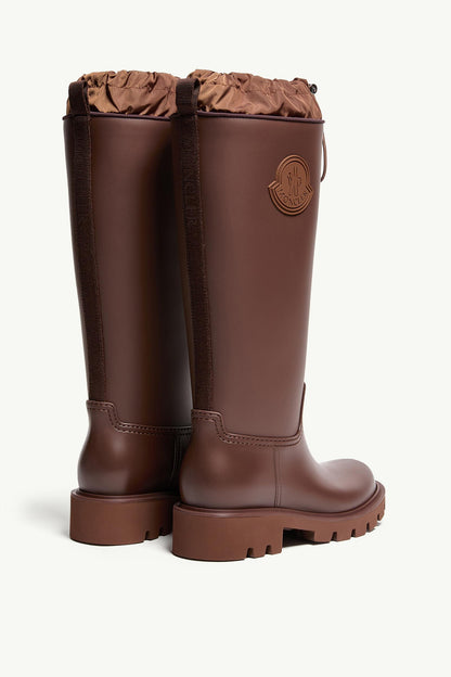 Moncler Kickstream High Rain Boots Brown