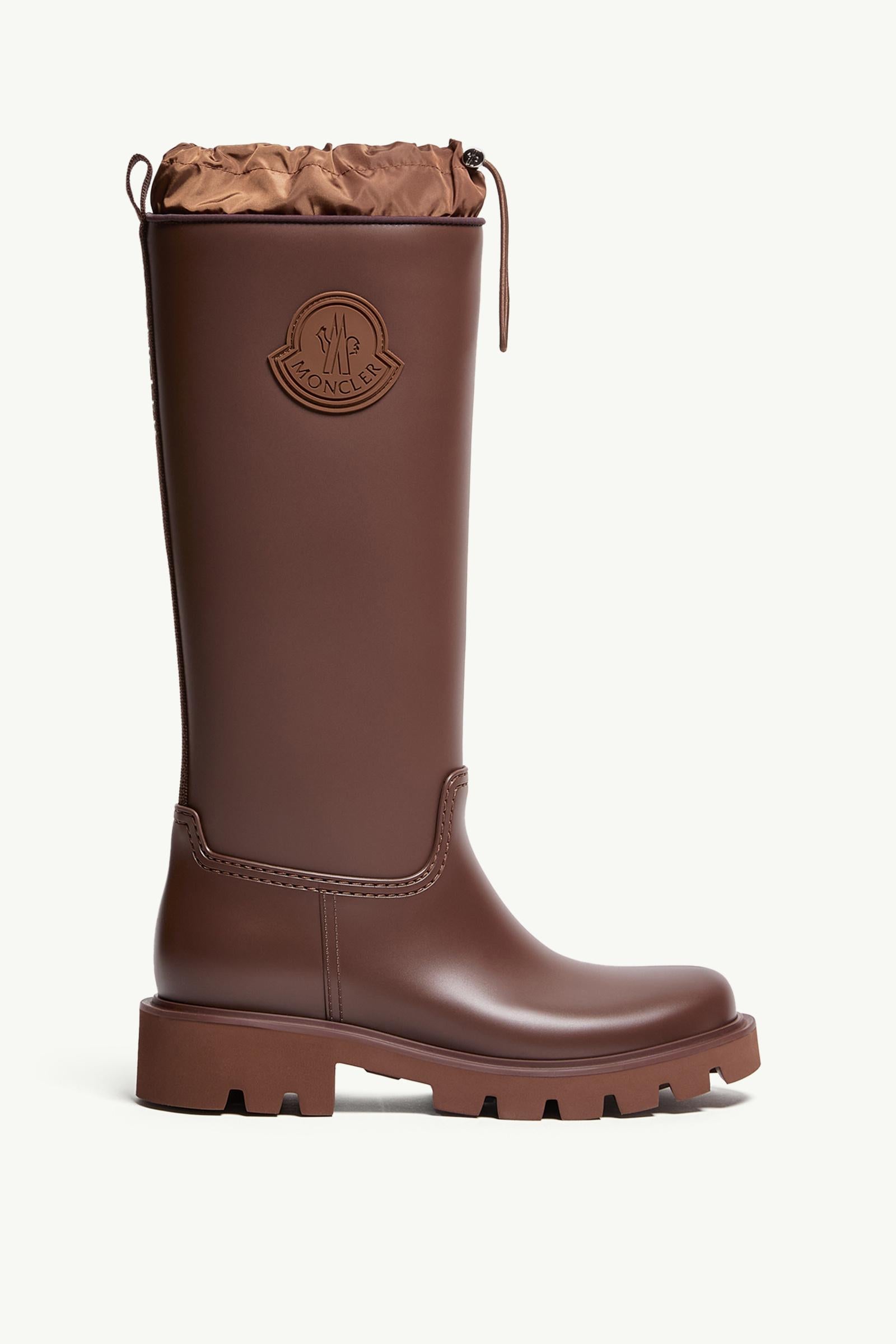 Moncler Kickstream High Rain Boots Brown