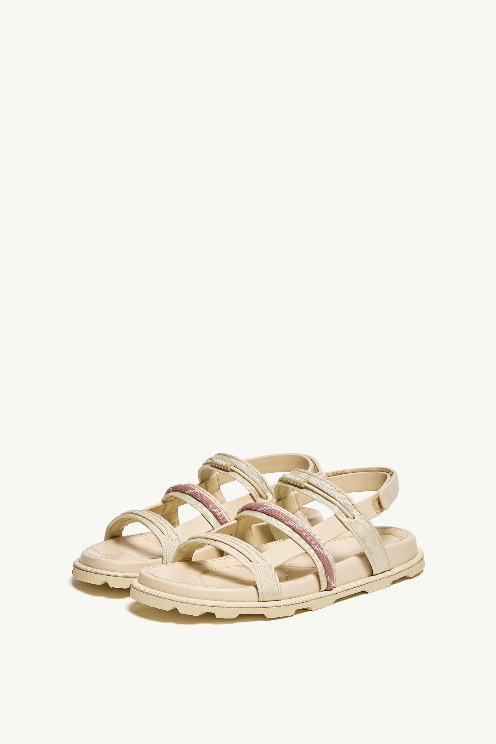 Moncler Vera Isla Leather Sandals White Ivory