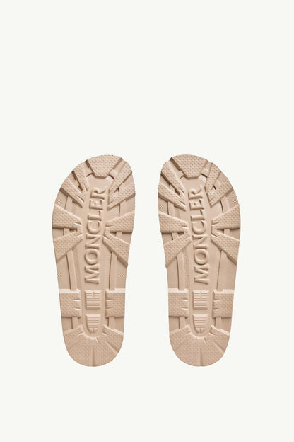 Moncler Vera Isla Leather Sandals Light Beige