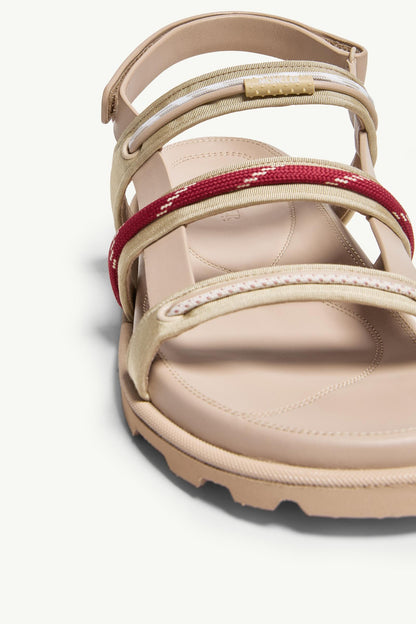 Moncler Vera Isla Leather Sandals Light Beige