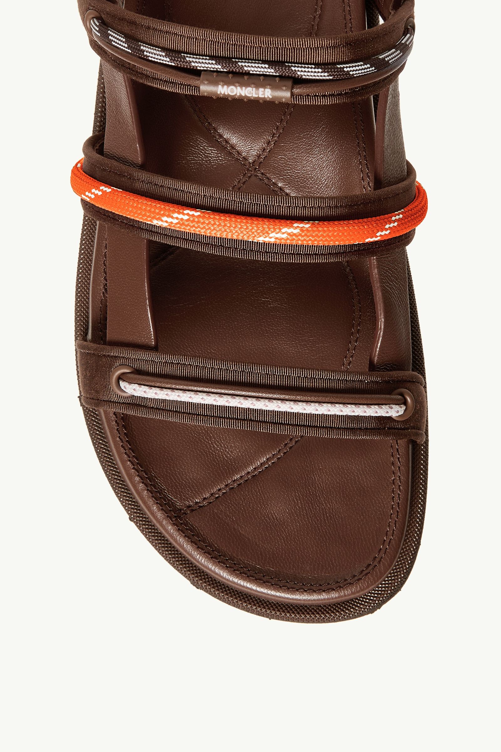 Moncler Vera Isla Leather Sandals Brown