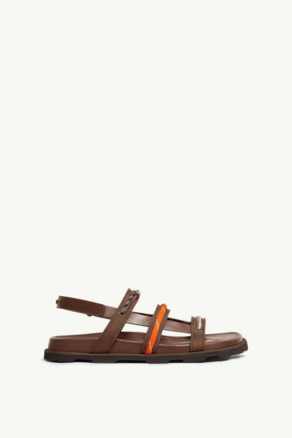 Moncler Vera Isla Leather Sandals Brown