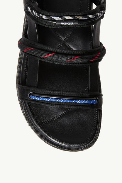 Moncler Vera Isla Leather Sandals Black