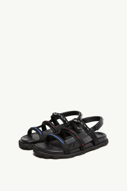 Moncler Vera Isla Leather Sandals Black