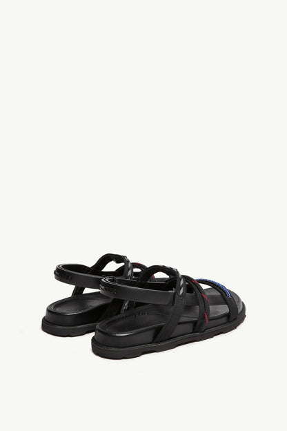 Moncler Vera Isla Leather Sandals Black