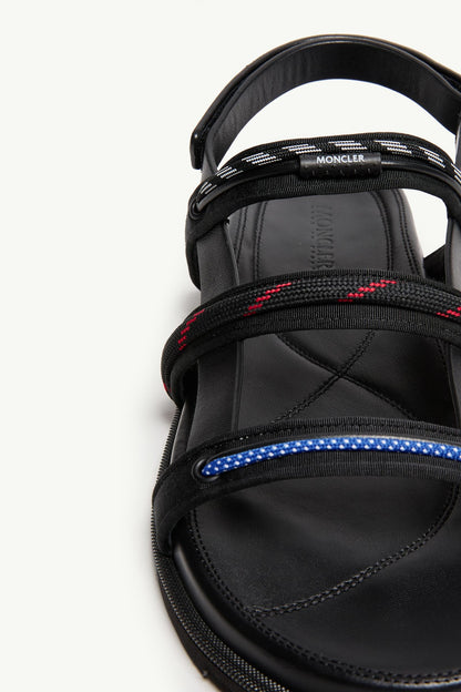Moncler Vera Isla Leather Sandals Black