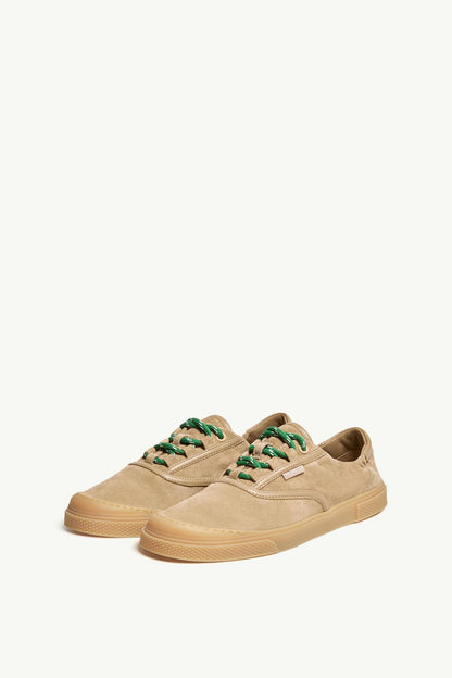 Moncler Vera Leisure Suede Sneakers Beige