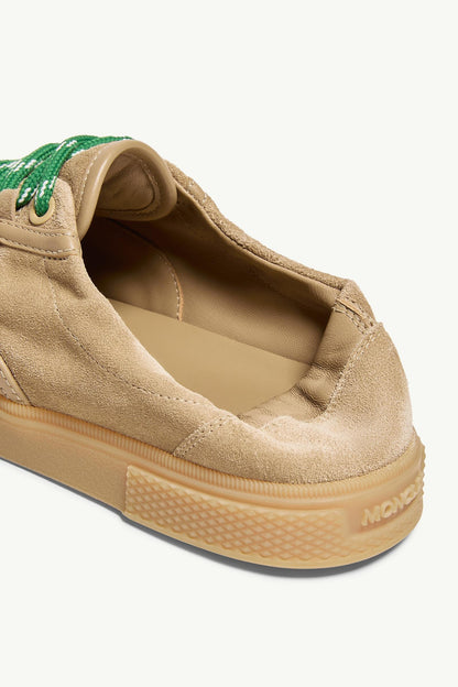Moncler Vera Leisure Suede Sneakers Beige