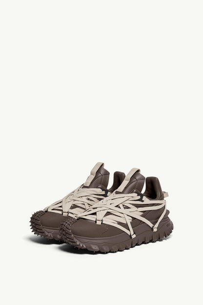 Moncler Moncler + Rick Owens Trailgrip Megalace Leather Sneakers Brown