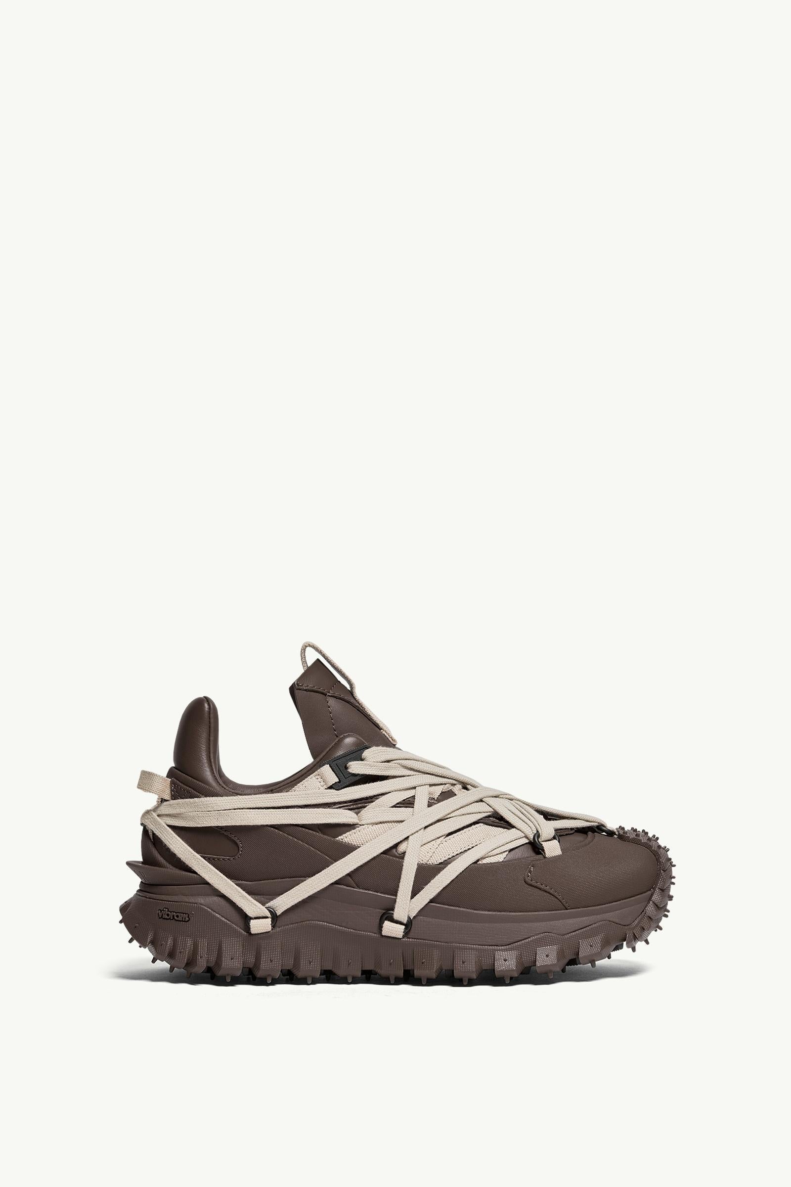 Moncler Moncler + Rick Owens Trailgrip Megalace Leather Sneakers Brown