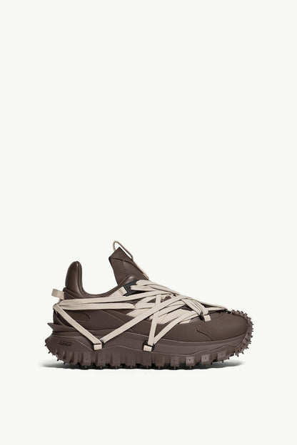 Moncler Moncler + Rick Owens Trailgrip Megalace Leather Sneakers Brown