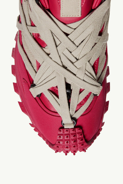 Moncler Moncler + Rick Owens Trailgrip Megalace Leather Sneakers Berry Red