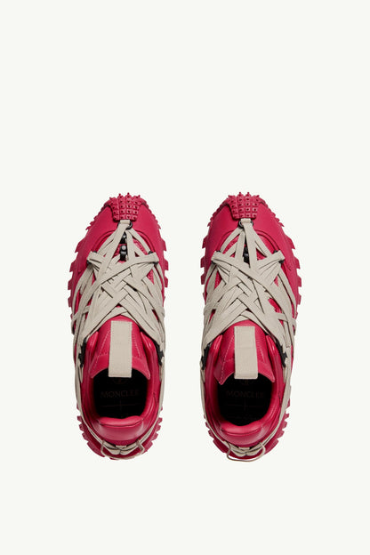 Moncler Moncler + Rick Owens Trailgrip Megalace Leather Sneakers Berry Red