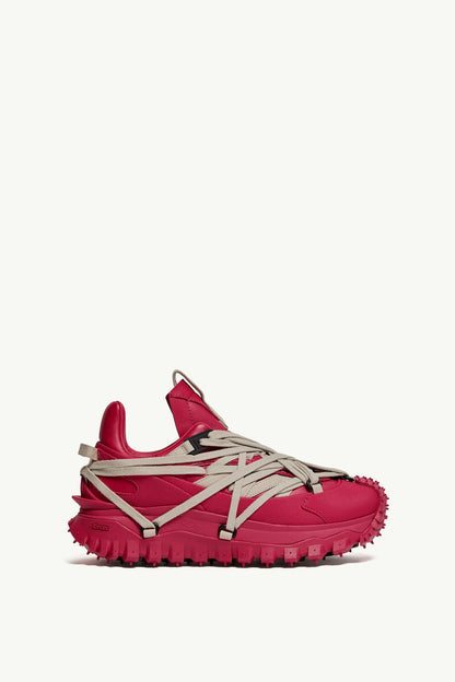 Moncler Moncler + Rick Owens Trailgrip Megalace Leather Sneakers Berry Red