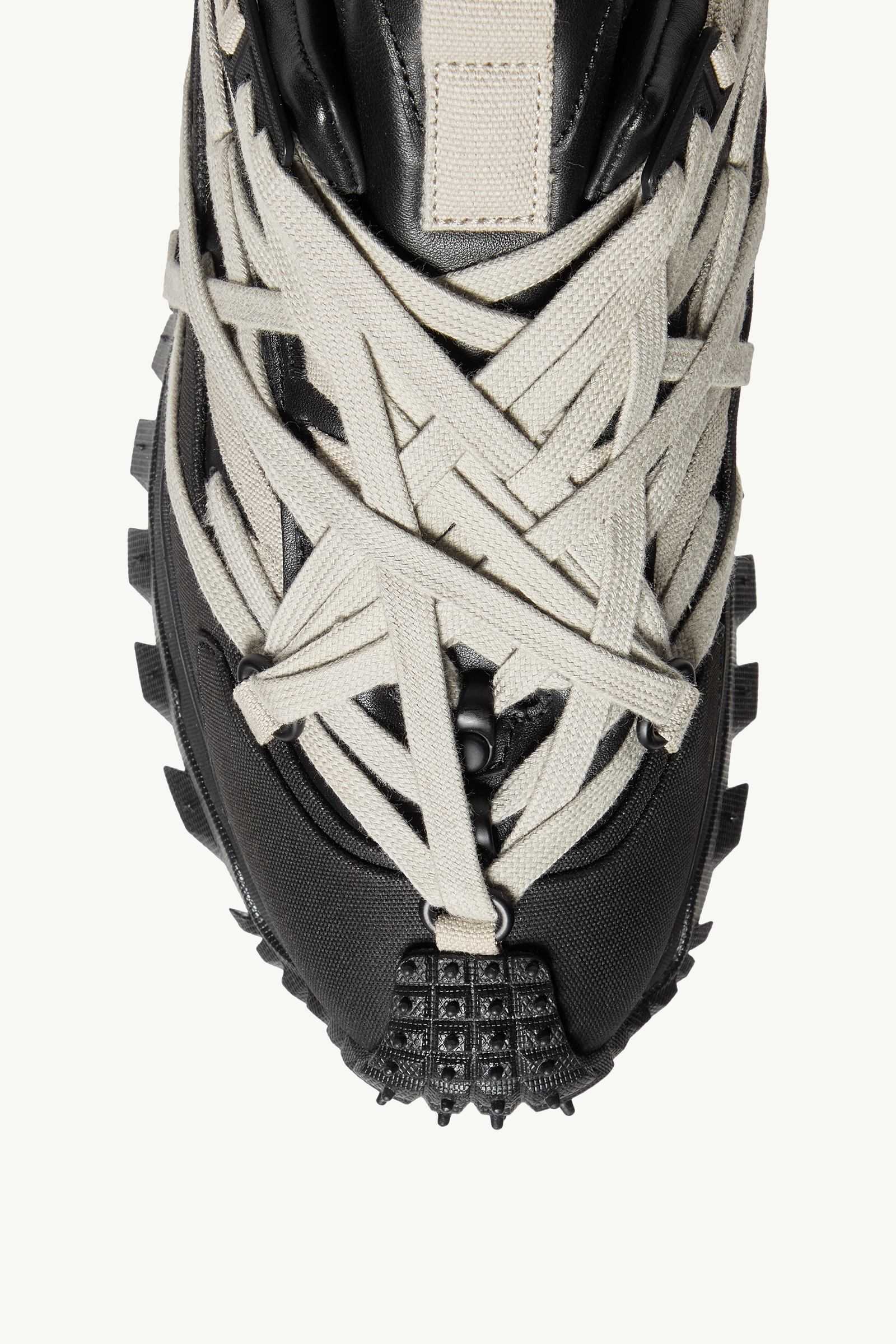 Moncler Moncler + Rick Owens Trailgrip Megalace Leather Sneakers Black