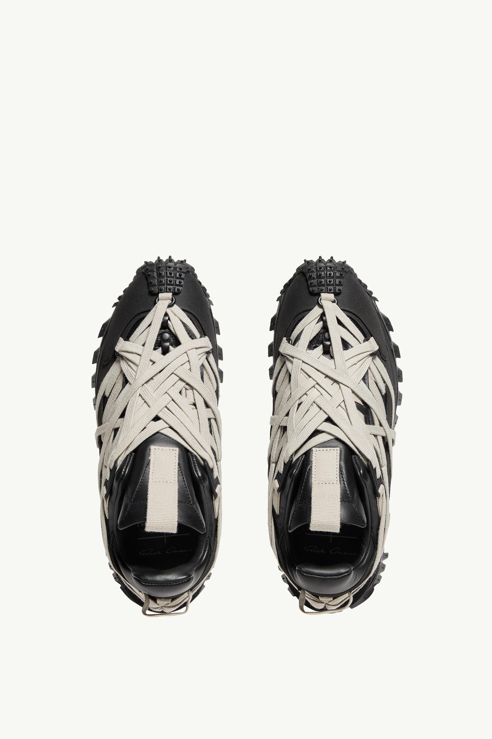 Moncler Moncler + Rick Owens Trailgrip Megalace Leather Sneakers Black