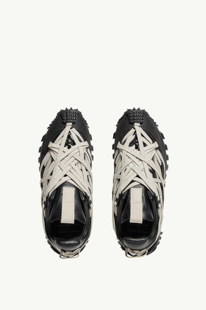 Moncler Moncler + Rick Owens Trailgrip Megalace Leather Sneakers Black