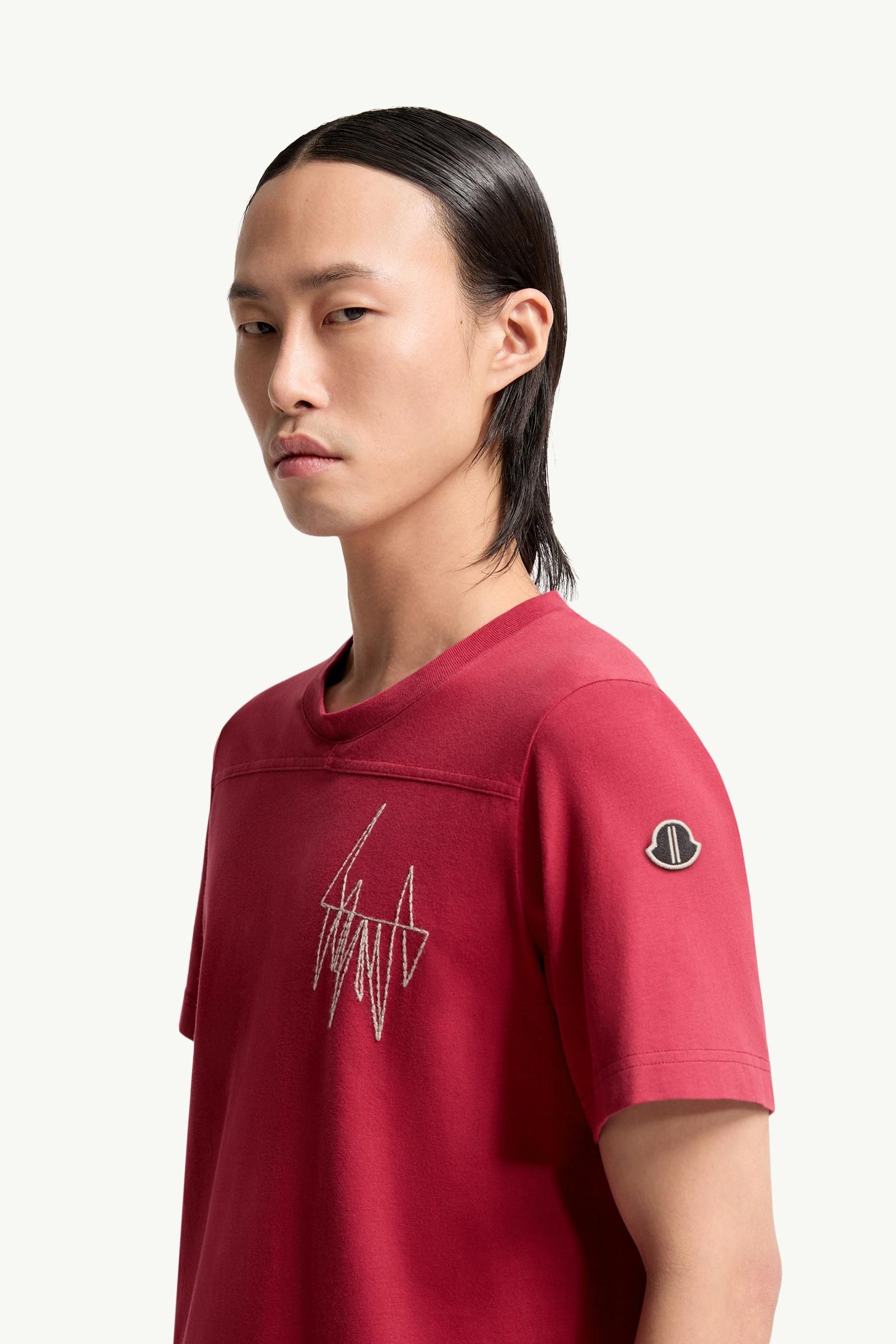 Moncler Moncler + Rick Owens Girder Cotton T-Shirt Berry Red Berry Red