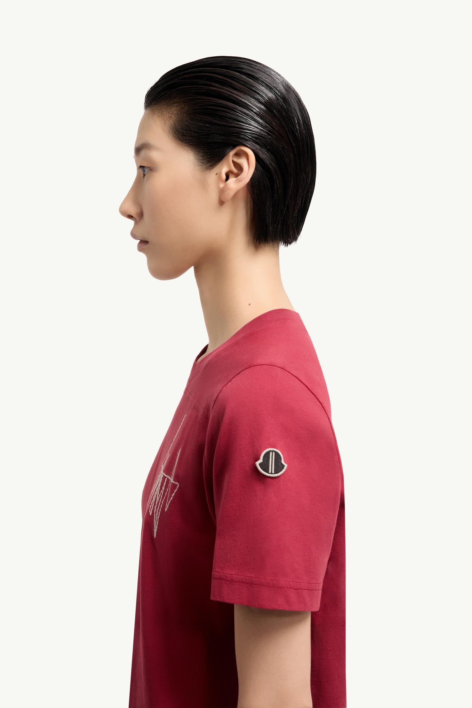 Moncler Moncler + Rick Owens Girder Cotton T-Shirt Berry Red Berry Red