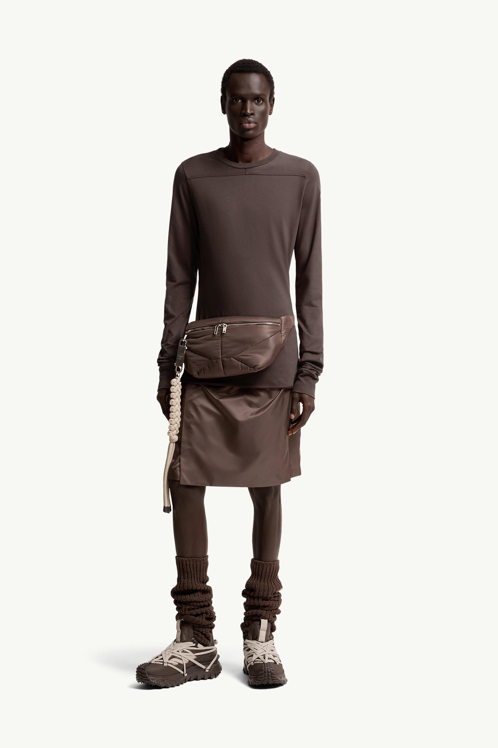 Moncler Moncler + Rick Owens Girder Long Sleeve Cotton T-Shirt Brown Brown