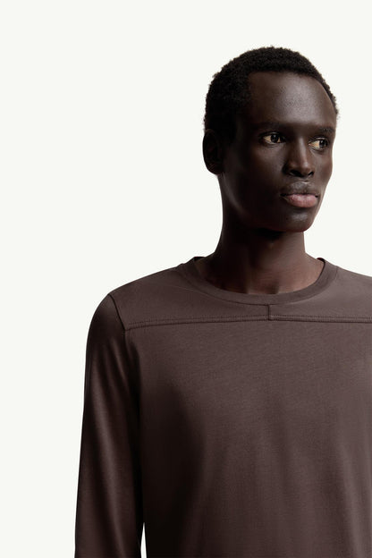 Moncler Moncler + Rick Owens Girder Long Sleeve Cotton T-Shirt Brown Brown
