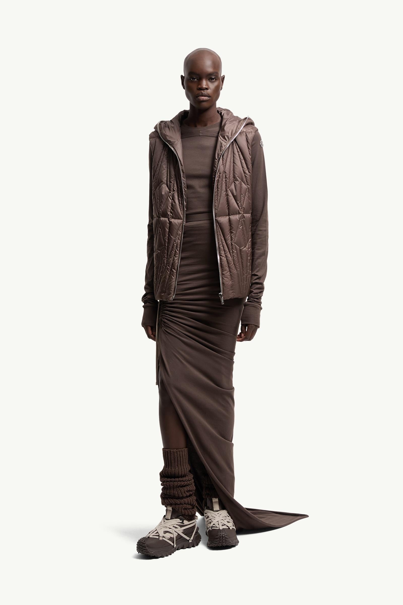 Moncler Moncler + Rick Owens Cotton Adjustable Skirt Brown Brown
