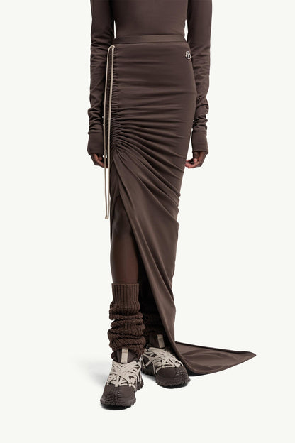 Moncler Moncler + Rick Owens Cotton Adjustable Skirt Brown Brown