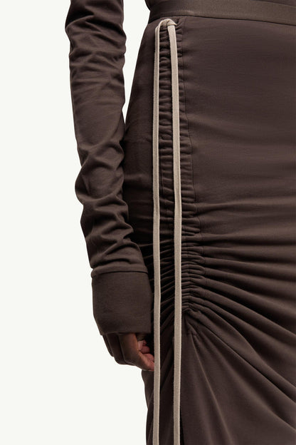 Moncler Moncler + Rick Owens Cotton Adjustable Skirt Brown Brown