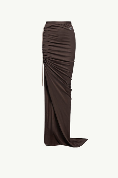 Moncler Moncler + Rick Owens Cotton Adjustable Skirt Brown Brown