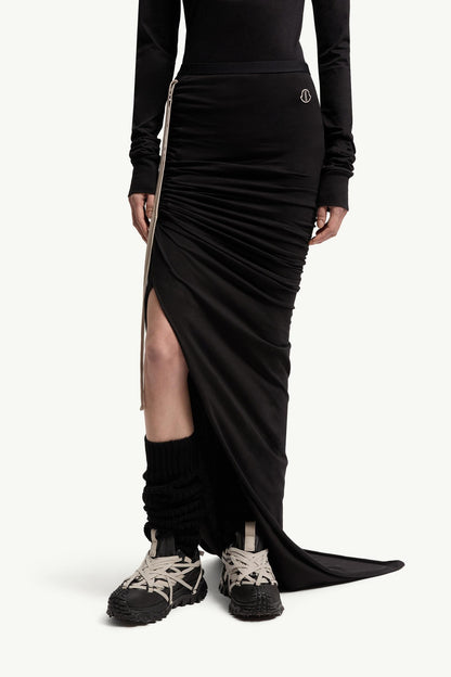Moncler Moncler + Rick Owens Cotton Adjustable Skirt Black Black