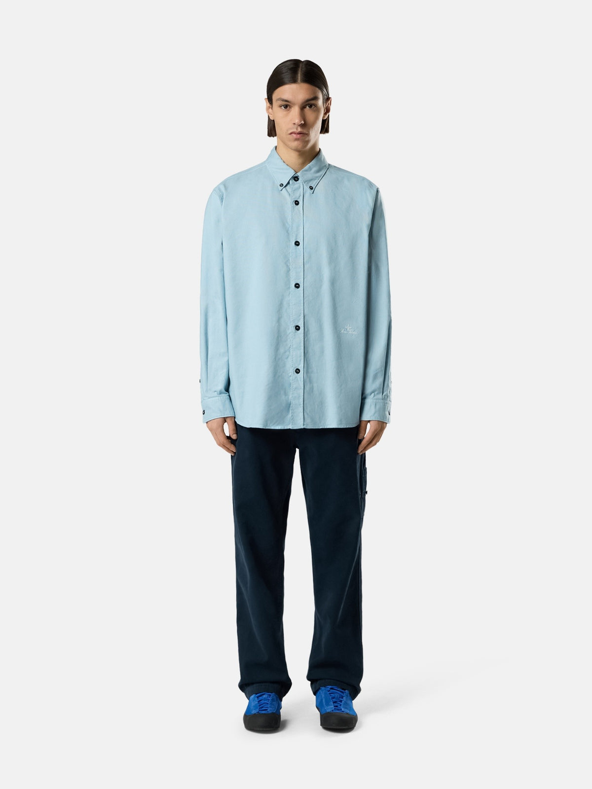 Stone Island Comfort-Fit Long-Sleeve Shirt with Logo Embroidery 1100004